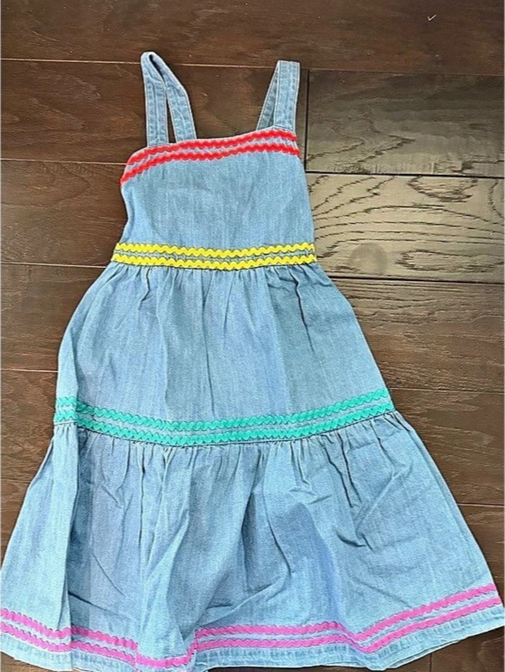 Hanna Andersson Girls Blue Color Block Dress Size 4 NWT